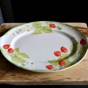 Vintage Strawberry Fair 14" Oval Serving Platter by Franciscan 🍓🍓